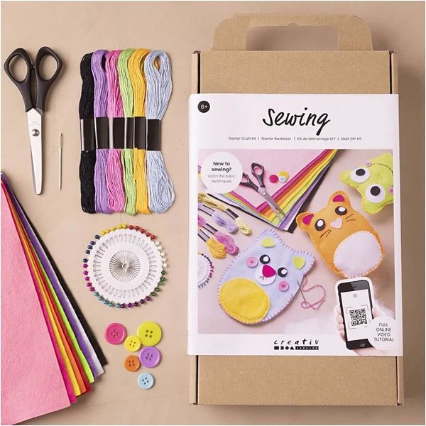 Produktbild: Creativ Company DIY Sets Filz & Fleece Starter Kreativ Set N&auml;hen, Teddyb&auml;ren, Kreativ Box