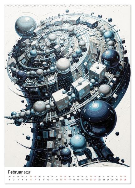 Produktbild: Abstracts - Fragmente der Zeit - Auf der Suche nach Menschlichkeit im Datenstrom (hochwertiger Premium Wandkalender 2027 DIN A2 hoch), Kunstdruck in Hochglanz