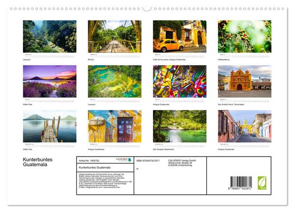 Produktbild: Kunterbuntes Guatemala (hochwertiger Premium Wandkalender 2026 DIN A2 quer), Kunstdruck in Hochglanz