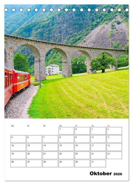 Produktbild: Rh&auml;tische Bahn - aussichtsreiches Bahnerlebnis (Tischkalender 2026 DIN A5 hoch), CALVENDO Monatskalender