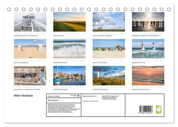 Produktbild: Mehr Nordsee (Tischkalender 2026 DIN A5 quer), CALVENDO Monatskalender
