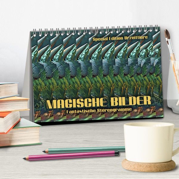 Produktbild: Magische Bilder - fantastische Stereogramme (Tischkalender 2026 DIN A5 quer), CALVENDO Monatskalender