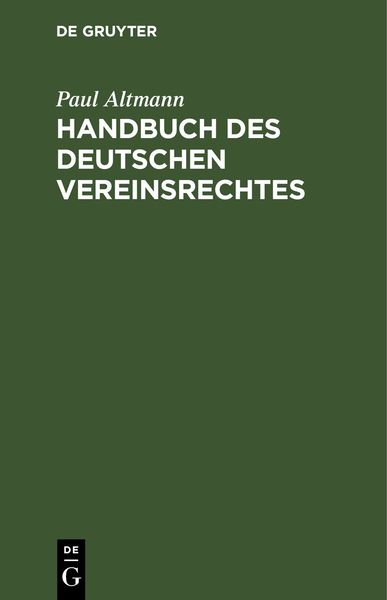 Produktbild: Handbuch des deutschen Vereinsrechtes
