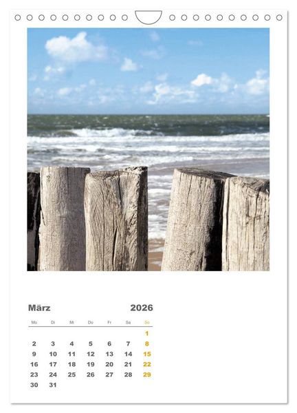 Produktbild: Hollands Strandparadies Zeeland (Wandkalender 2026 DIN A4 hoch), CALVENDO Monatskalender