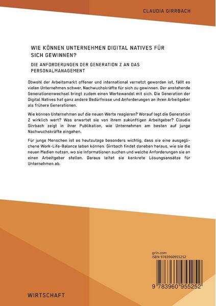 Produktbild: Wie k&ouml;nnen Unternehmen Digital Natives f&uuml;r sich gewinnen? Die Anforderungen der Generation Z an das Personalmanagement
