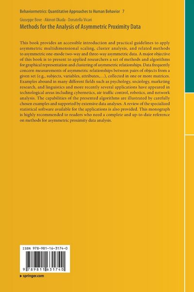 Produktbild: Methods for the Analysis of Asymmetric Proximity Data