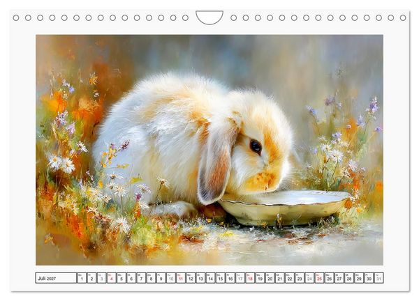 Produktbild: Kaninchen. Flauschige Hoppler im Garten (Wandkalender 2027 DIN A4 quer), CALVENDO Monatskalender