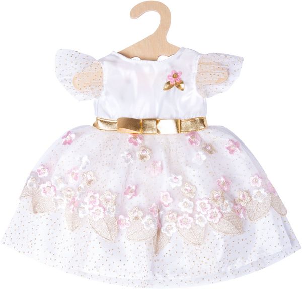 Produktbild: Puppen-Prinzessinnenkleid Kirschbl&uuml;te mit goldener Krone, Gr. 28-35 c