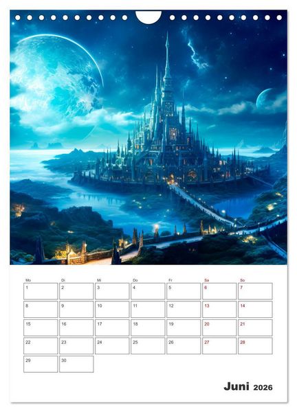Produktbild: FERNE WELTEN Cooler Terminplaner (Wandkalender 2026 DIN A4 hoch), CALVENDO Monatskalender