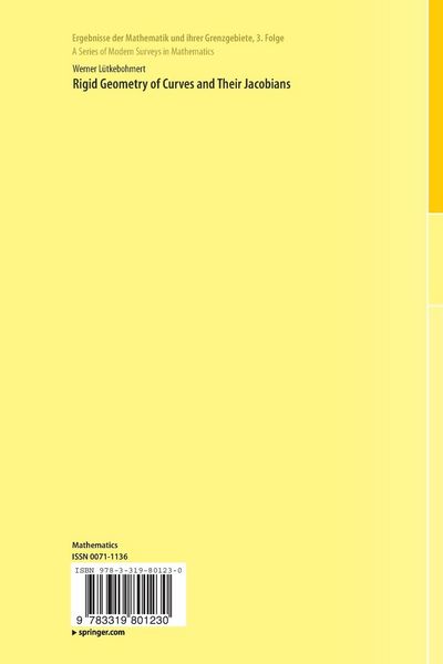 Produktbild: Rigid Geometry of Curves and Their Jacobians