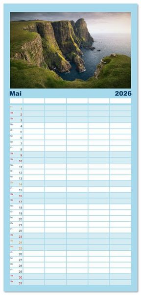 Produktbild: Familienplaner 2026 - Im Rhythmus der Wellen - Ein Jahr am Meer mit 5 Spalten (Wandkalender, 21 x 45 cm) CALVENDO