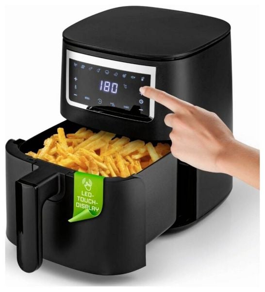 Produktbild: GourmetMaxx GOURMETmaxx Hei&szlig;luft-Fritteuse Digital 4l 1300W schwarz matt Hei&szlig;luft-Fritteuse 4 l 1300 W Schwarz