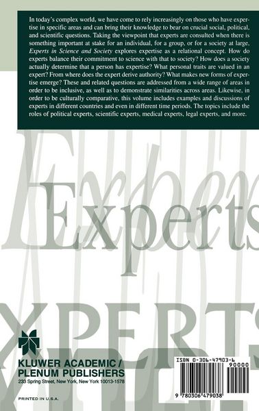 Produktbild: Experts in Science and Society
