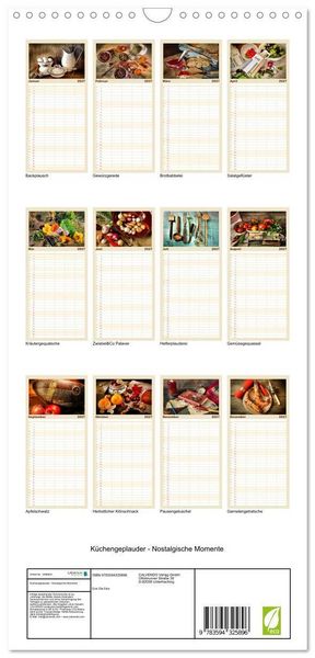 Produktbild: Familienplaner 2027 - K&uuml;chengeplauder - Nostalgische Momente mit 5 Spalten (Wandkalender, 21 x 45 cm) CALVENDO
