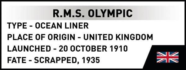 Produktbild: COBI Historical Collection 1687 - R.M.S. Olympic, Bausatz 1:700, 595 Klemmbausteine