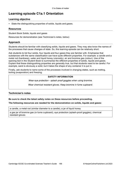Produktbild: Cambridge Igcse(tm) Co-Ordinated Sciences Teacher Guide
