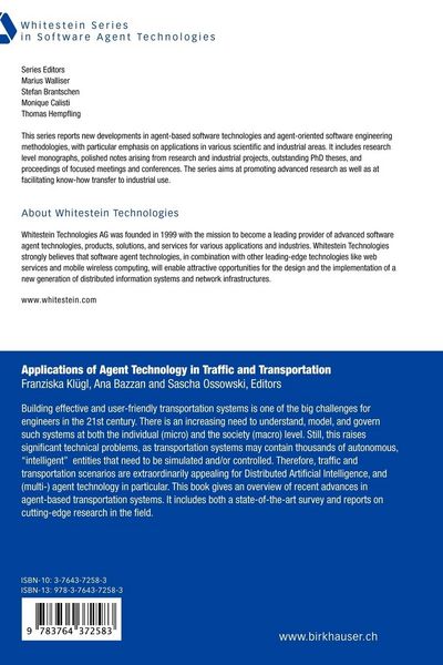Produktbild: Applications of Agent Technology in Traffic and Transportation