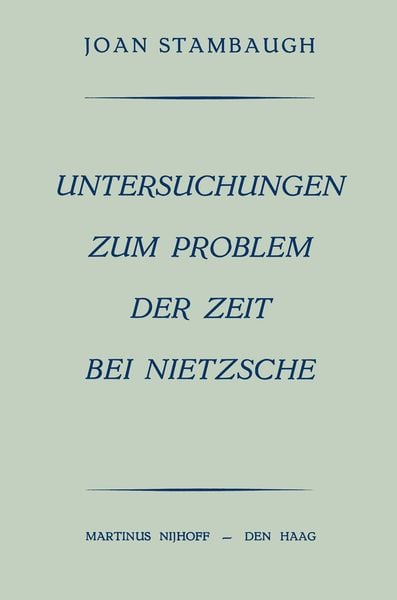 Produktbild: Untersuchungen Zum Problem der Zeit bei Nietzsche