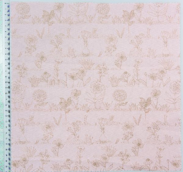 Produktbild: Stoff Puder, Pflanzen Metallic 50 x 140 cm