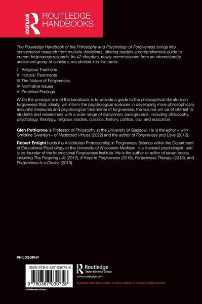 Produktbild: The Routledge Handbook of the Philosophy and Psychology of Forgiveness