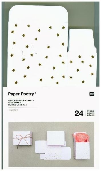 Produktbild: Adventskalender Boxen Weiss/Gold, 24 St&uuml;ck