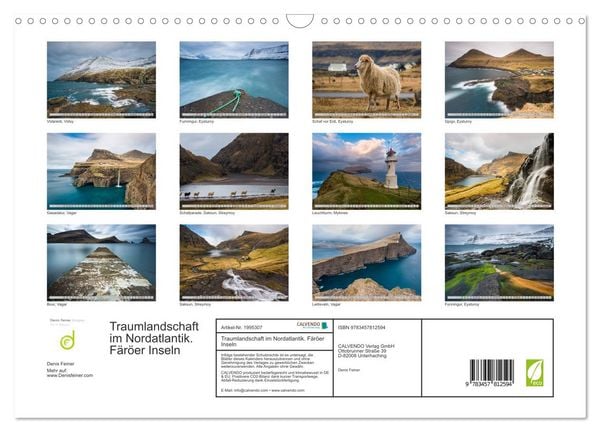 Produktbild: Traumlandschaft im Nordatlantik. F&auml;r&ouml;er Inseln (Wandkalender 2026 DIN A3 quer), CALVENDO Monatskalender
