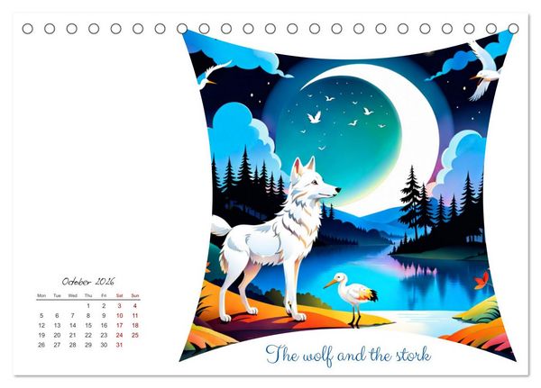 Produktbild: The magical world of fables (Desk Calendar 2026 DIN A5 landscape), CALVENDO 12 Month DeskCalendar