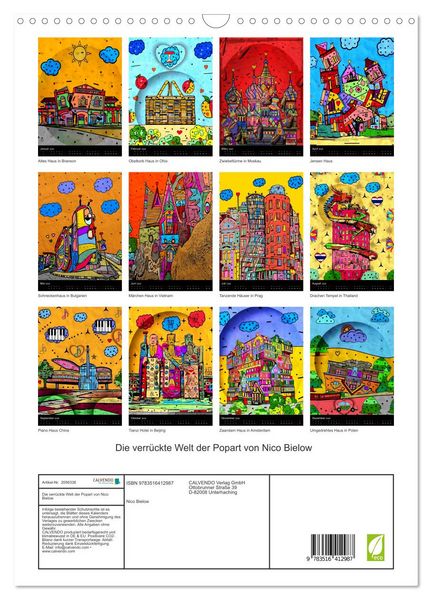 Produktbild: Die verr&uuml;ckte Welt der Popart von Nico Bielow (Wandkalender 2026 DIN A3 hoch), CALVENDO Monatskalender