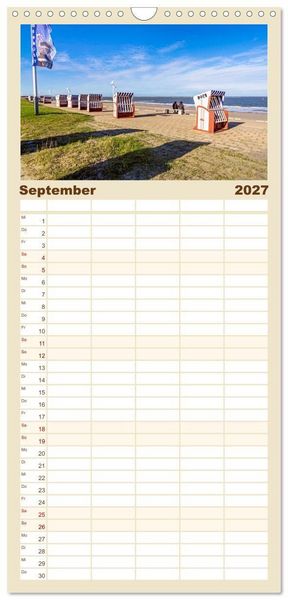 Produktbild: Familienplaner 2027 - NORDERNEY - Meine Liebe zur Nordseeinsel mit 5 Spalten (Wandkalender, 21 x 45 cm) CALVENDO