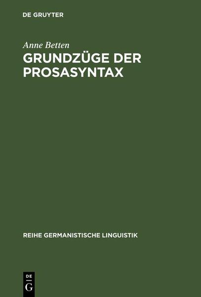 Produktbild: Grundz&uuml;ge der Prosasyntax