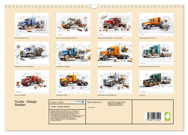 Produktbild: Trucks - Design Studien (Wandkalender 2026 DIN A3 quer), CALVENDO Monatskalender