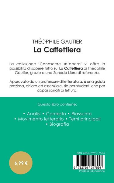 Produktbild: Scheda libro La Caffettiera di Th&eacute;ophile Gautier (analisi letteraria di riferimento e riassunto completo)