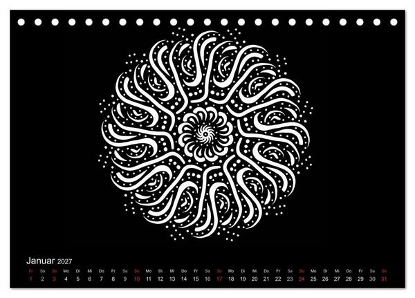 Produktbild: Entspannung und Ruhe durch Mandalas (Tischkalender 2027 DIN A5 quer), CALVENDO Monatskalender