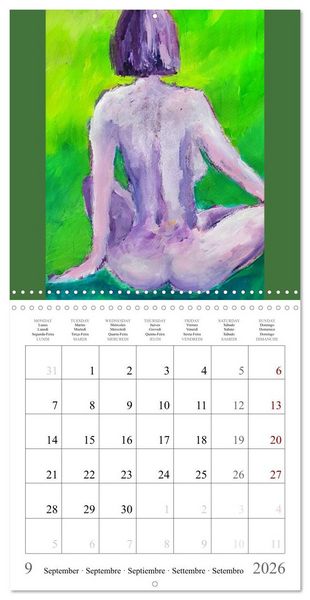 Produktbild: Colourful nude painting (Wall Calendar 2026 12 &times; 12 Inch) CALVENDO 12 Month Wall Calendar