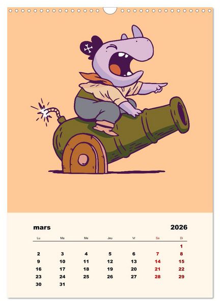 Produktbild: Les petits animaux pirates (Calendrier mural 2026 DIN A3 horizontal), CALVENDO calendrier mensuel
