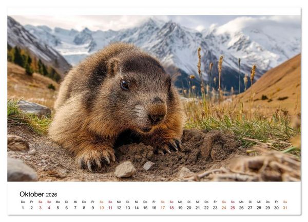 Produktbild: Hallo Murmeltier (Wandkalender 2026 DIN A4 quer), CALVENDO Monatskalender