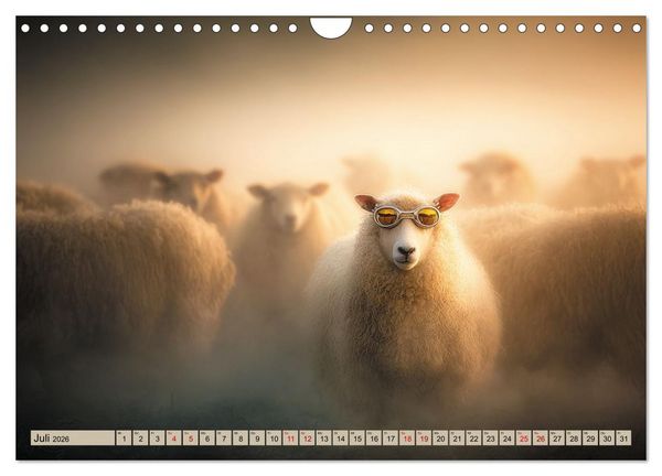 Produktbild: Die unglaublichen Abenteuer eines durchschnittlichen Schafs (Wandkalender 2026 DIN A4 quer), CALVENDO Monatskalender