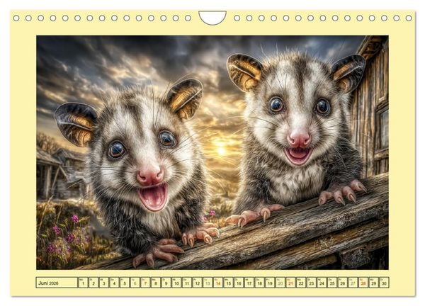 Produktbild: Sanfte Beutelratten. Opossums im stillen Rhythmus der Natur (Wandkalender 2026 DIN A4 quer), CALVENDO Monatskalender