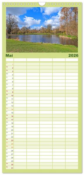 Produktbild: Familienplaner 2026 - Amsterdam am Tag und bei Nacht mit 5 Spalten (Wandkalender, 21 x 45 cm) CALVENDO