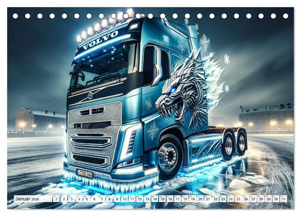 Produktbild: Faszination Truck: KI-Designs von Lack und Leistung (Tischkalender 2026 DIN A5 quer), CALVENDO Monatskalender