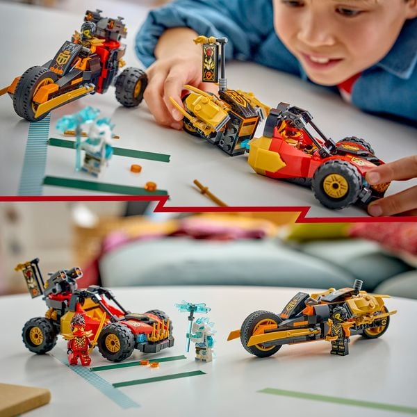 Produktbild: LEGO NINJAGO 71864 Kais und Coles Kombi-Flitzer, Bauset mit 3 Minifiguren