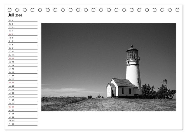 Produktbild: Leuchtt&uuml;rme der Westk&uuml;ste der USA (Tischkalender 2026 DIN A5 quer), CALVENDO Monatskalender