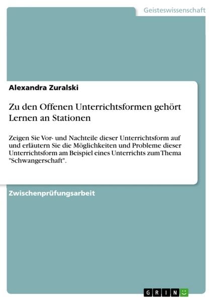 Produktbild: Zu den Offenen Unterrichtsformen geh&ouml;rt Lernen an Stationen