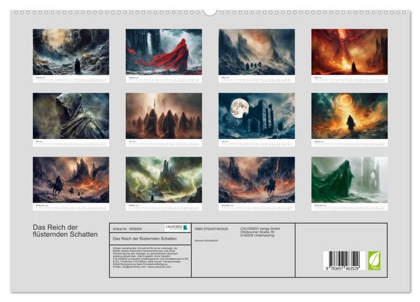 Produktbild: Das Reich der fl&uuml;sternden Schatten (hochwertiger Premium Wandkalender 2026 DIN A2 quer), Kunstdruck in Hochglanz
