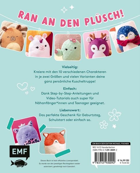 Produktbild: So squishy n&auml;hen: Niedliche Pl&uuml;schtiere in gro&szlig; und klein f&uuml;r Squishmallow-Fans mit @mommymade