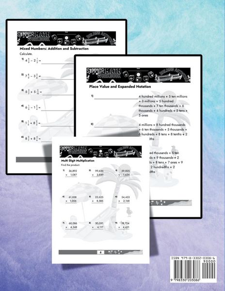 Produktbild: Summer Math Workbook | 5-6 Grade Bridge Building Activities