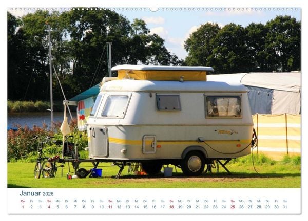 Produktbild: Freiheit auf Reisen 2026. Impressionen vom Camping und Zelten (hochwertiger Premium Wandkalender 2026 DIN A2 quer), Kunstdruck in Hochglanz