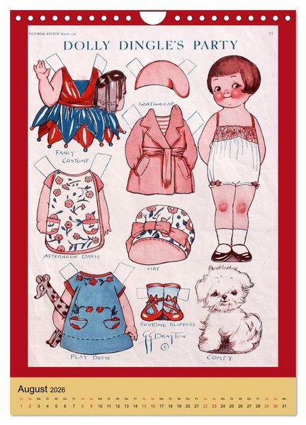 Produktbild: Dolly Dingle Kalender - Anziehpuppen von Grace G. Drayton (Wandkalender 2026 DIN A4 hoch), CALVENDO Monatskalender