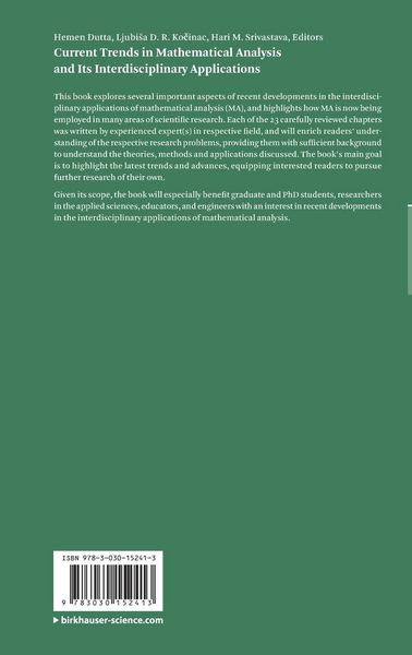 Produktbild: Current Trends in Mathematical Analysis and Its Interdisciplinary Applications