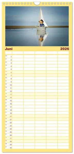 Produktbild: Familienplaner 2026 - DACKELmix Elli Pirelli mit 5 Spalten (Wandkalender, 21 x 45 cm) CALVENDO